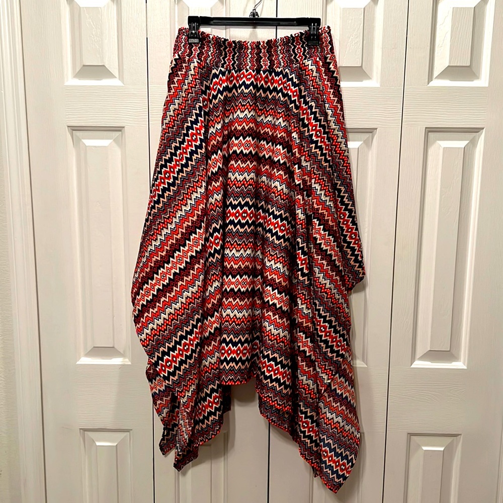 Stretchy/flowy long skirt. Says M but fits L/XL best!